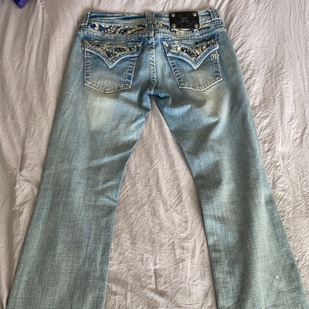 Light blue, bootcut Miss Me jeans, size 29.
